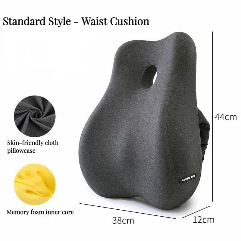Memory Foam Lumbar Orthopedic Spine Correction Pillow (Spine Cushion only) - Elevated Living