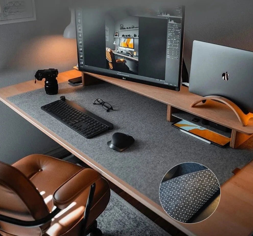 Premium Felt Desk Mat: Multi-Size Mouse Pad & Keyboard Protector - Elevated Living