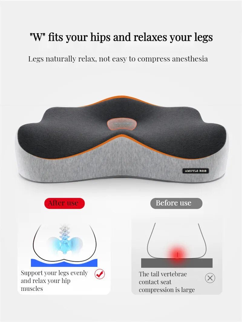 Memory Foam Lumbar Orthopedic Spine Correction Pillow (Set) - Elevated Living