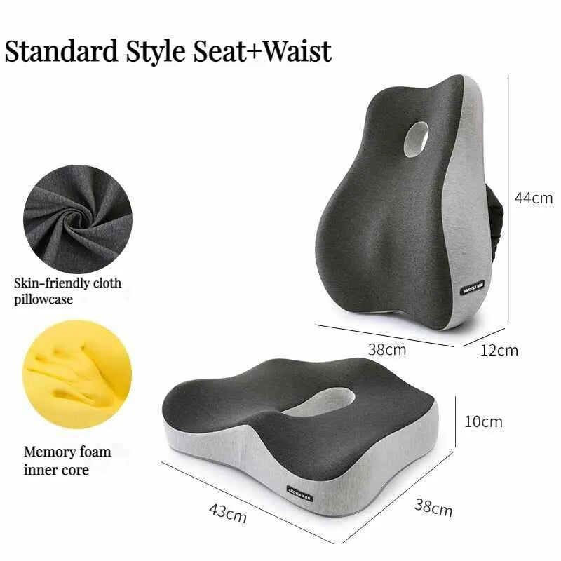 Memory Foam Lumbar Orthopedic Spine Correction Pillow (Set) - Elevated Living