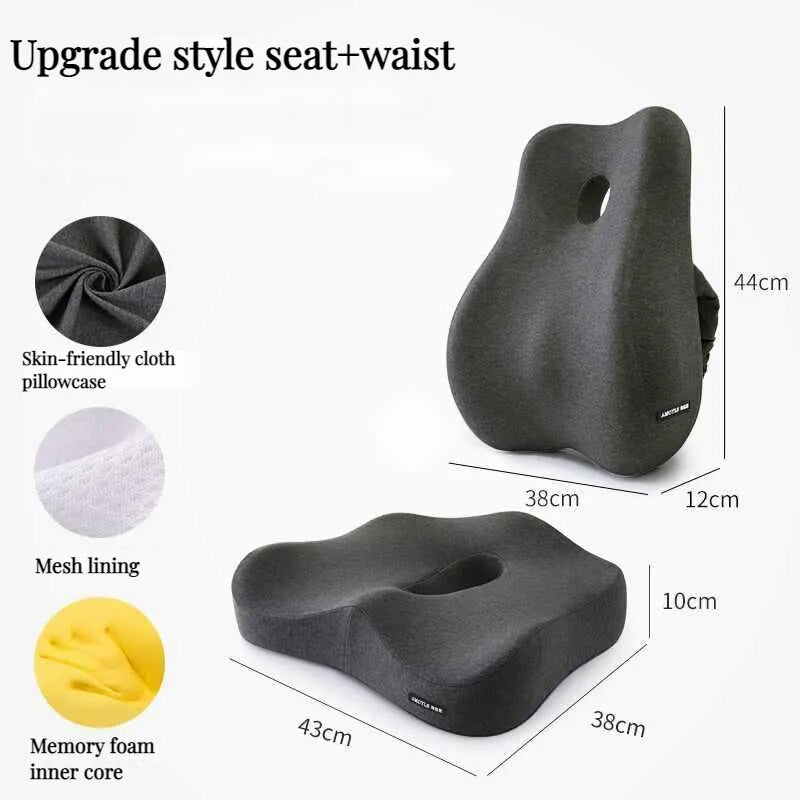 Memory Foam Lumbar Orthopedic Spine Correction Pillow (Set) - Elevated Living