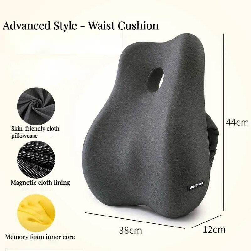 Memory Foam Lumbar Orthopedic Spine Correction Pillow (Spine Cushion only) - Elevated Living