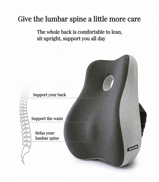 Memory Foam Lumbar Orthopedic Spine Correction Pillow (Spine Cushion only) - Elevated Living