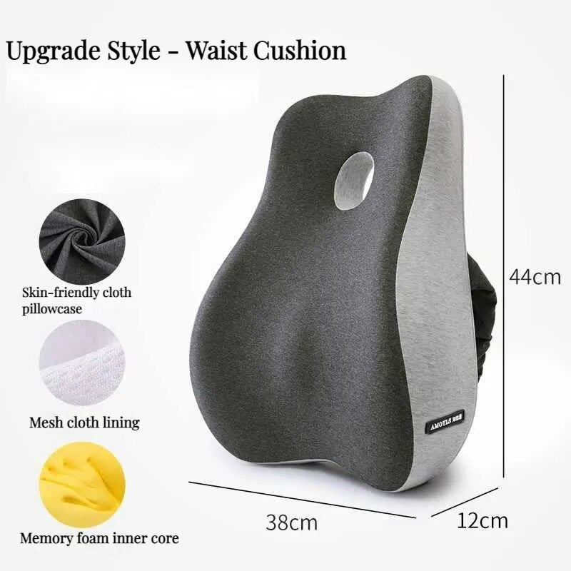 Memory Foam Lumbar Orthopedic Spine Correction Pillow (Spine Cushion only) - Elevated Living