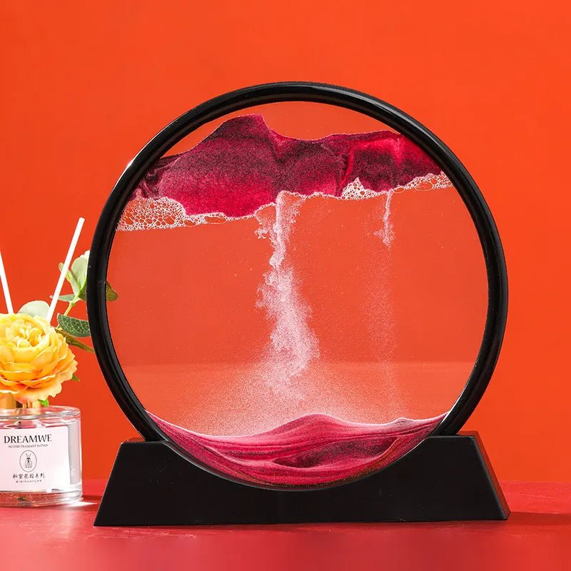 "Oceanic Serenity: 3D Sand Art in Glass Frame" (Black) - Elevated Living