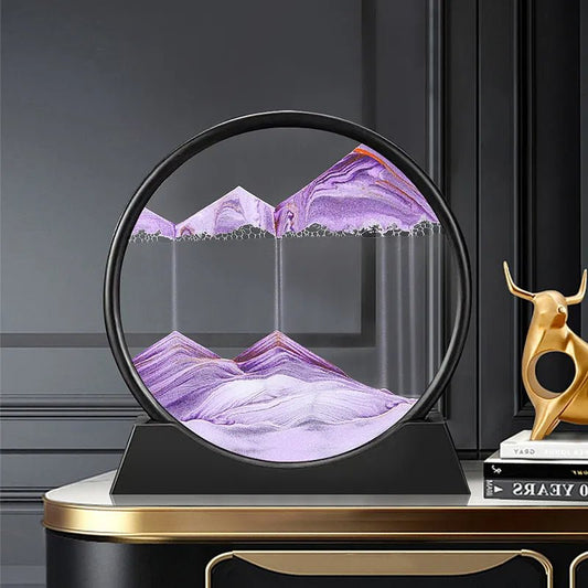 "Oceanic Serenity: 3D Sand Art in Glass Frame" (Black) - Elevated Living