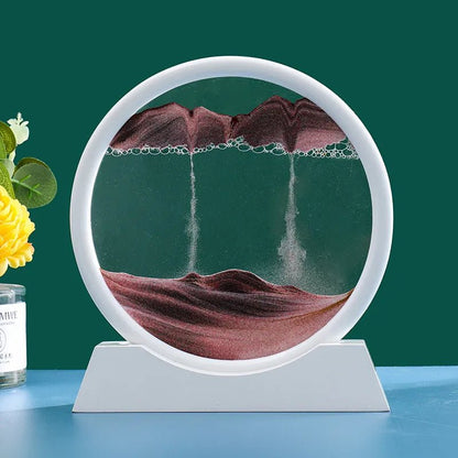 "Oceanic Serenity: 3D Sand Art in Glass Frame" (White) - Elevated Living