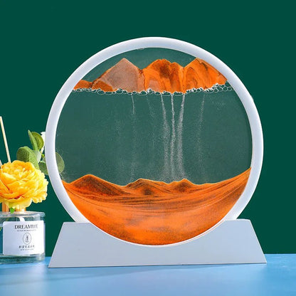 "Oceanic Serenity: 3D Sand Art in Glass Frame" (White) - Elevated Living