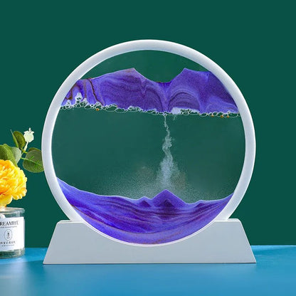 "Oceanic Serenity: 3D Sand Art in Glass Frame" (White) - Elevated Living