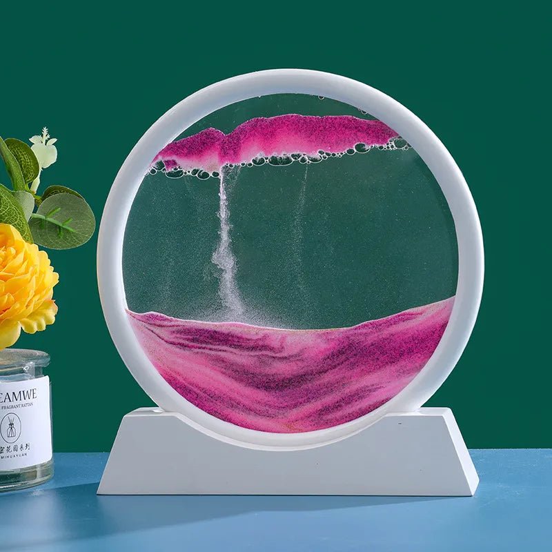 "Oceanic Serenity: 3D Sand Art in Glass Frame" (White) - Elevated Living