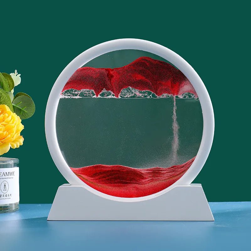 "Oceanic Serenity: 3D Sand Art in Glass Frame" (White) - Elevated Living